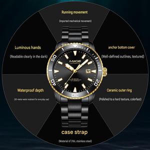 Custom 44MM Black 316L Stainless Steel Ceramic Bezel Sapphire Luxury Wristwatch Classic High-End Automatic Mechanical Watch Men - Product Image 2
