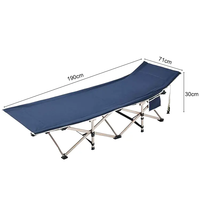 Lit pliant de camping individuel en alliage d'aluminium pour adulte, chaise-lit de luxe portable pour l'extérieur