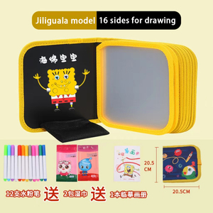 16 côtés <span class=keywords><strong>pour</strong></span> apprendre la peinture effaçable Doodle Board <span class=keywords><strong>pour</strong></span> les enfants, livre de dessin à colorier, jouets de dessin à double face - Product Image 3