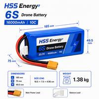 Paket Baterai Li-ion Berdaya Tinggi 6S 23.1V 16000mAh untuk Drone UAV FPV Multirotor Pesawat RC dengan Dukungan Steker yang Dapat Disesuaikan