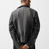 Vente en gros de veste en faux cuir en PU pour hommes, veste de moto classique vintage imperméable avec logo personnalisé et fermeture éclair