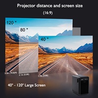 Projecteur LED Android portable CRE CR36 1920*1080P compatible 4K, 750 lumens ANSI, avec WiFi et haut-parleurs 5W*2, 3D, pour home cinéma