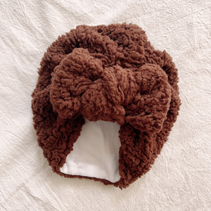 2025 bébé polaire Bonnet hiver bébé filles chapeau Super doux chaud épaissir laine d'agneau arc enfant en bas âge Turban nouveau-né extérieur bonnet chapeau - Product Image 6