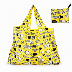 Sac fourre-tout pliable certifié GRS, sac de courses réutilisable, sac de courses en polyester 190T léger, écologique, logo personnalisé, vente en gros - Product Image 1