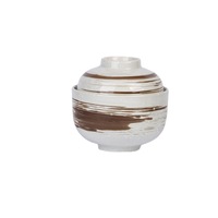 Keramikschale mit Deckel 105mm 200ml Japanischer Stil Unterglasur-Reisschale Eierdämpfungs-Topf Suppen-Servierschale Küchen-Tischgeschirr