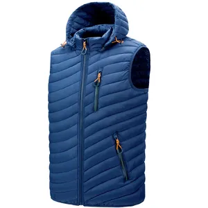 Gilet a bolle senza maniche personalizzati capispalla invernale Gilet Utility da corsa Gilet sportivo da uomo con cappuccio