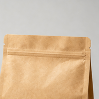 Sachets d'emballage alimentaire personnalisés en papier kraft à 8 soudures latérales, avec fenêtre transparente et fermeture éclair, pour noix, thé et snacks