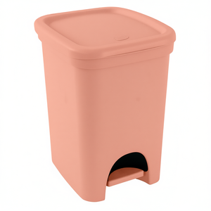 Poubelle à pédale 320x265x385mm rose avec couvercle à commande au pied pour l'élimination des déchets - Product Image 3