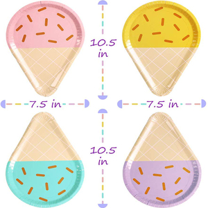 Assiettes en papier biodégradables jetables pour sundae, forme personnalisée, pour fête à la crème glacée - Product Image 3