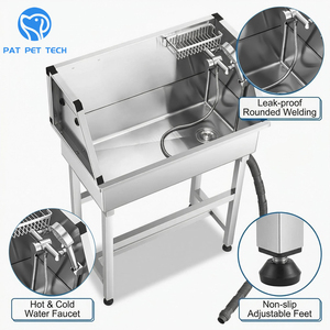 Stazione di Lavaggio Professionale per Cani PAT PET, Vasca in Acciaio Inox da 34 Pollici per <span class=keywords><strong>Toelettatura</strong></span> di Cani e Gatti di Piccola Taglia - Product Image 4