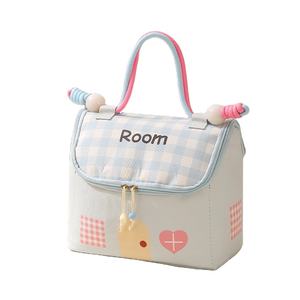 Large Capacity New Design Cute Cottage-Style Soft <b>Wash</b> Canvas Makeup <b>Bag</b> Portable Cosmetic Storage with Open Closure <b>for</b> Girls - Product Image 5