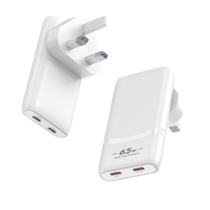 อะแดปเตอร์ GaN ขนาด 65W แบบบางพิเศษ 2 พอร์ต หัวปลั๊กแบบพับได้ มาตรฐาน EU สำหรับ MacBook Pro Max <span class=keywords><strong>XS</strong></span> สำหรับ <span class=keywords><strong>iPhone</strong></span> iPad สำหรับ Samsung สะดวกสำหรับแล็ปท็อป - Product Image 4