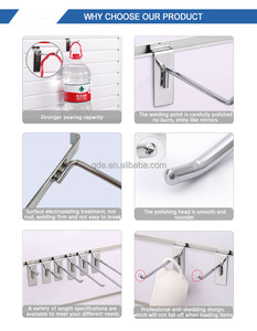 슬랫월 금속 슈퍼마켓 디스플레이 후크 용 슈퍼마켓 크롬 스틸 와이어 디스플레이 후크 - Product Image 3