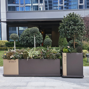 カスタマイズ可能なモダンメタル屋外プランター、シャビーシックスタイル、家庭菜園、街路庭園、大型プランター、植木鉢＆プランター - Product Image 3