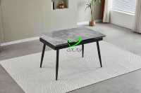 Table à manger de la province du Hebei 4,6,8,10 Table d'extension de siège pieds en métal dessus en céramique meubles de maison pour la maison salon