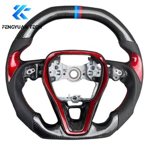 Volant en cuir personnalisé Alcantara en fibre de carbone forgée avec boutons pour <span class=keywords><strong>Toyota</strong></span> Corolla 12 Camry E210 2019 2024 - Product Image 6