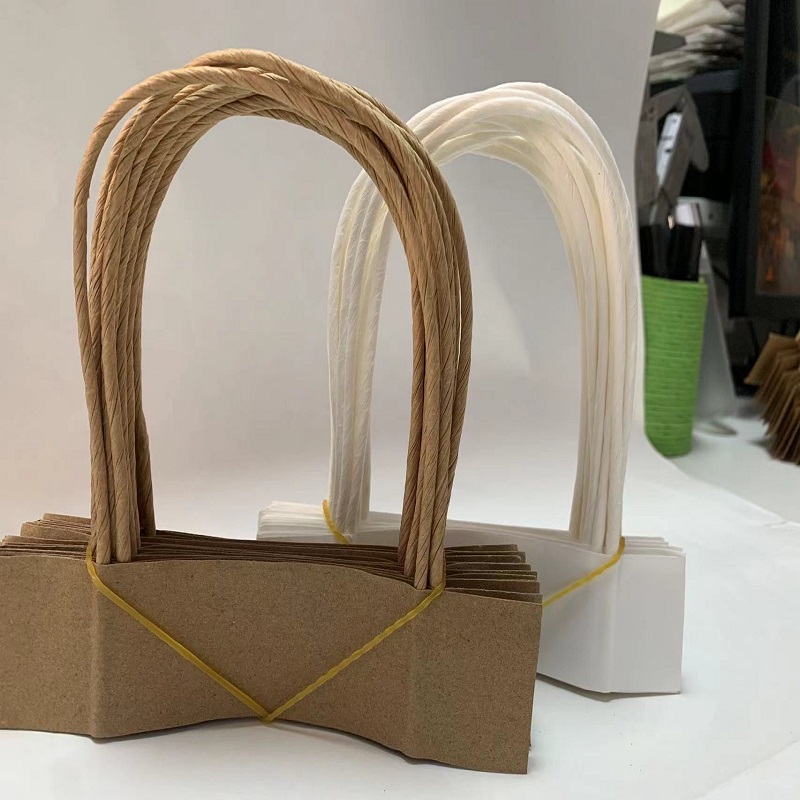 Twisted paper rope handles of various specifications are used for packaging bags.