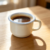Tasse à café en émail métallique coloré personnalisée avec logo de marque, non toxique, qualité alimentaire, 9x5,8 cm, pour café, lait, eau, boissons