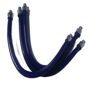 蓝色软管36英寸不锈钢可移动餐饮气体连接器1/2英寸3/4英寸不锈钢商业餐饮柔性软管