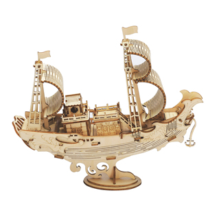 Robotime Rolife <span class=keywords><strong>3D</strong></span> DIY Maquette de Bateau TG305 Bois Artisanat Enfants Jouets Assemblage Puzzles en Bois - Product Image 6