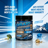 Gummies de Shilajit OEM/ODM, avec Ashwagandha et Sea Moss, favorisent la vitalité masculine, 60 unités