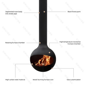 CRUISE Colgante suspendido Esfera de acero Espejo de pared único Sala de estar Chimenea Bola Decoración Redonda Lujo 360 Giratorio - Product Image 6