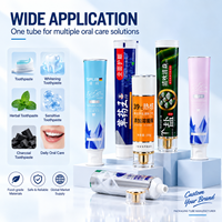 Tube de dentifrice en aluminium-plastique avec bouchon à vis, couleur personnalisée, logo sur mesure, style de marque ton sur ton