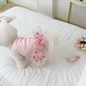Lüks yavru parti elbise tasarımcısı Pet Sundress kiraz baskı kabarık elbise küçük köpekler ve kediler için | Teddy/Bichon/<span class=keywords><strong>Yorkie</strong></span>/Pomeranian - Product Image 2
