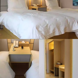 Complete Twin Room Set Wooden Bed Frame with Nighstands Headbaord Side Table Wardrobe Desk & <b>TV</b> Cabinet For 3 Hotel Bedroom Sets - Product Image 6