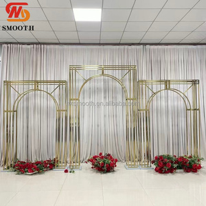 Soporte de Fondo para Fotomatón de Acero Inoxidable Dorado Clásico SMOOTH, Arco Hueco de Fácil Montaje para Bodas y Banquetes - Product Image 2