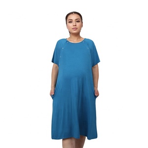 Vestido de <span class=keywords><strong>Maternidad</strong></span> NZMAN Easy-snap para Hospital, Parto y Lactancia, 3 en 1, con Botones para Amamantar, Pijama y <span class=keywords><strong>Bata</strong></span> - Product Image 3