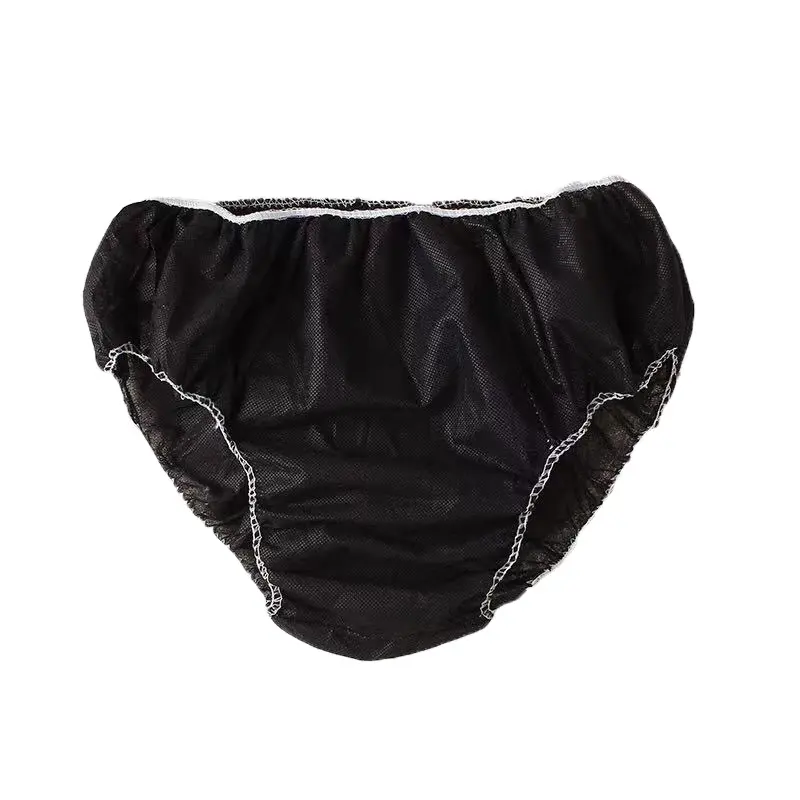 Hot sale breathable and soft disposable nonwoven disposable men briefs black for Massage for SPA