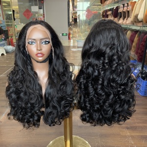 Perruque frontale en dentelle 13x4 en gros, boucles rebondissantes SDD, 100% cheveux humains, noir naturel, 12-24 pouces - Product Image 5