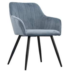 Hot Sale Modern Home Furniture Cafe Restaurant Arm Upholstered Metal Legs Fabric Velvet Dining <b>Chairs</b> - Product Image 3