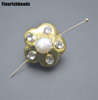 Vente en gros de perles d'eau douce naturelles en zircon cubique coloré en forme de boule ronde plaquée or pour la fabrication de colliers et de bracelets