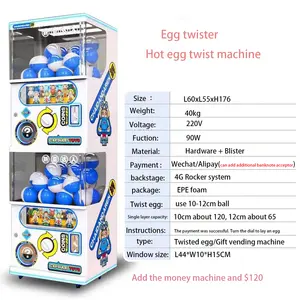 Banana Land Manufacture Wholesale 100% High Quality Twist Egg Machine Can Add Additional Banknote Acceptor