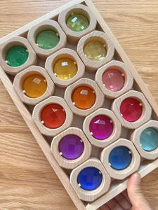 Đá Acrylic Lấp Lánh Mô Phỏng Đá Quý Pha Lê Kim Cương Đồ Chơi Bằng Gỗ Montessori Xếp Khối Xây Dựng Đường Phố - Product Image 4