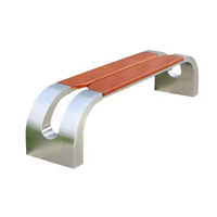 Banc de patio plat traditionnel en acier inoxydable écologique pour gare, jardin extérieur, zone résidentielle, banc en métal