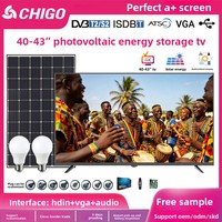 Téléviseur intelligent HD 32 pouces 12V DC alimenté par énergie solaire rechargeable, téléviseur à énergie solaire