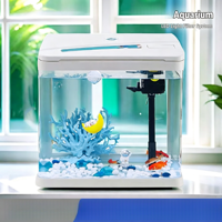 USMILEPET Aquarium multifonctionnel en acrylique, mini aquarium de bureau pour la maison et le bureau, pour poissons de compagnie