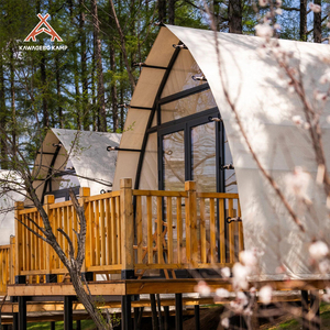 Kawagebo Kamp Outdoor Glamping Luxury Tent Waterproof <b>Wagon</b> Tent Frame Cabin With Wheel Flooring Hotel Style YQ970802 New Model - Product Image 2