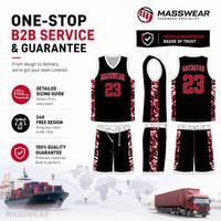 Ensemble d'uniformes de basket-ball personnalisés avec maillot et short pour les matchs d'équipe