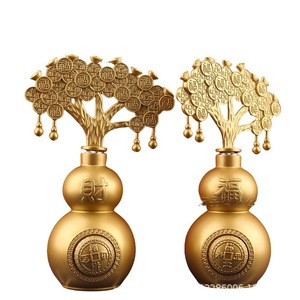 Dingtong Ornamento Rotante a Forma di Zucca per l'Attrazione della Ricchezza e del Tesoro, Albero delle <span class=keywords><strong>Cento</strong></span> Benedizioni, da Scrivania, per Ingresso Ufficio in Metallo - Product Image 1