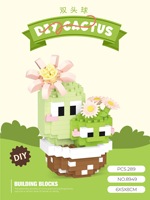 CLC8945-8953 Ensemble de construction de cactus en micro-particules, modèle éducatif à assembler pour exposition, jouets et cadeaux pour enfants