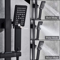 Système de douche mural personnalisable en acier inoxydable 304 noir, avec pommeau de pluie et douchette à main de 8 pouces, certifié CE pour les commandes en gros des importateurs mondiaux