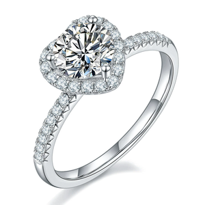 Fine Jewelry Classic Style <b>Silver</b> D Color VVS Clarity 1.0ct Moissanite Diamond <b>Couple</b> <b>Rings</b> for Weddings and Engagement - Product Image 5