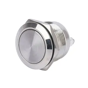 28mm Mechanical Momentary 1NO Screw Terminal 3A 250VAC Stainless Steel Body Pushbutton Switch