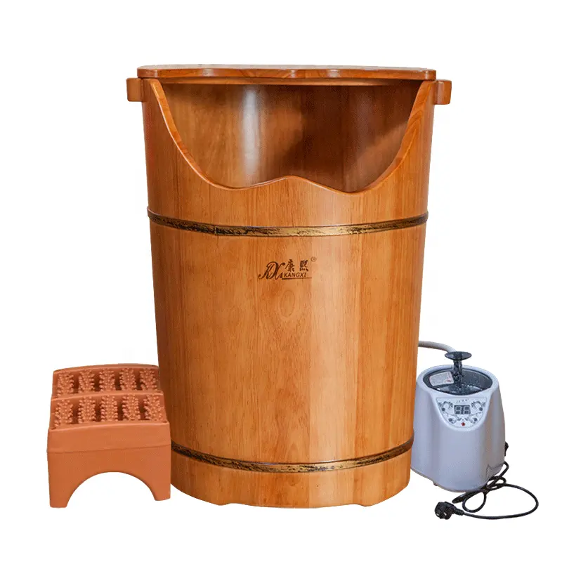 Multi-function Small Gallon Galvanized Wooden Soak Bucket dark color