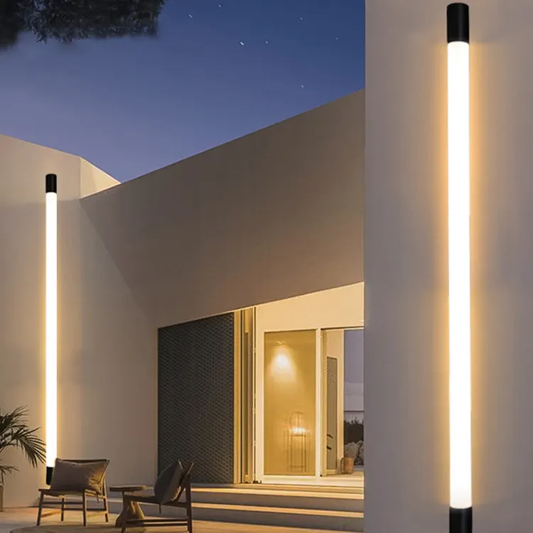 Newest Modern Linear Ip54 Waterproof Stainless Steel Lampbody Pc Garden Lighting Led Wall Washer Lamp