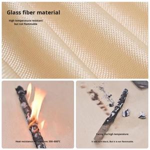 Couverture ignifuge en fibre de verre pour l'extérieur, 100*100cm, tapis isolant thermique et retardateur de flamme pour pique-nique, barbecue, camping, feu de camp - Product Image 5